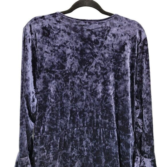 Spense Dress Velour Wrap Bell Ruffle Holiday Renaissance Gothic Royal Purple 16W - Picture 11 of 14